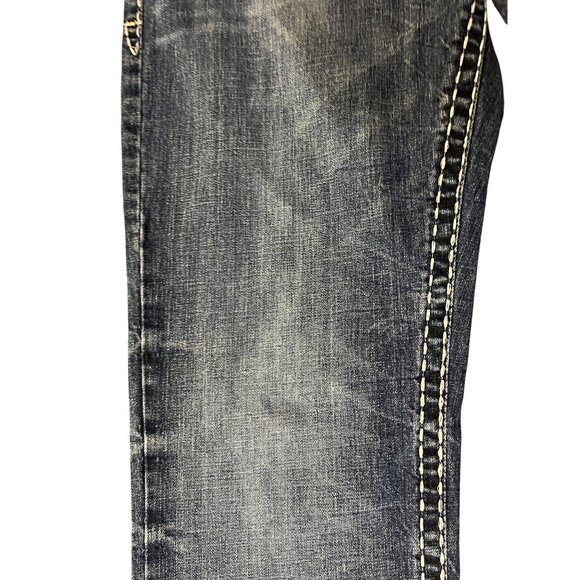 Wrangler Rock 47 Slim Boot Jeans Mens 34x34 Western MRB47MU Dark Wash Denim - Picture 14 of 16